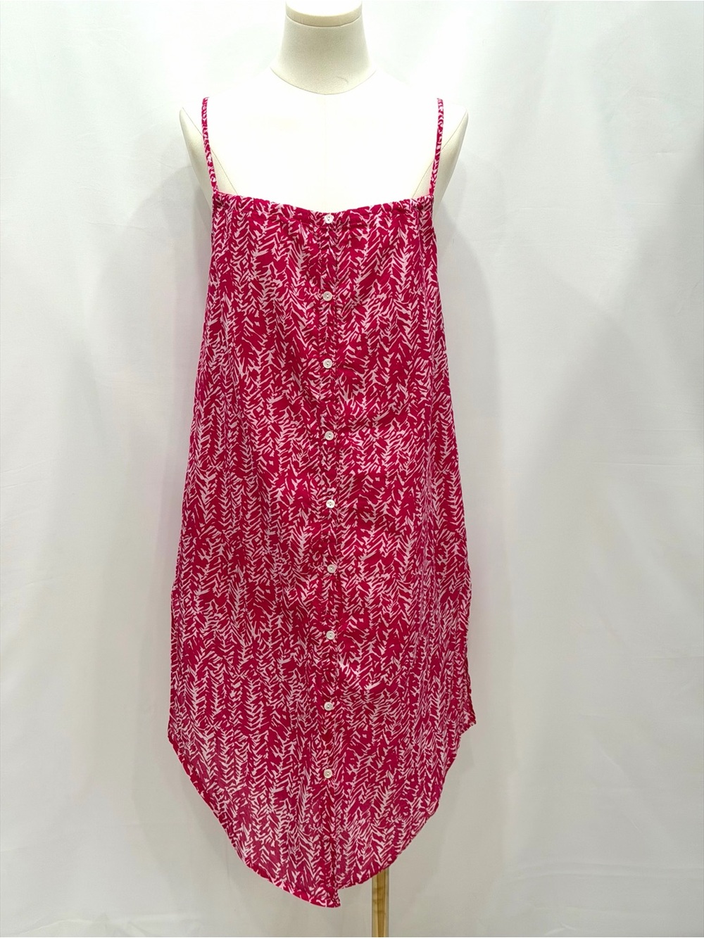 DVF x Onia Flora Fuchsia Cotton Cover-Up Dress XS